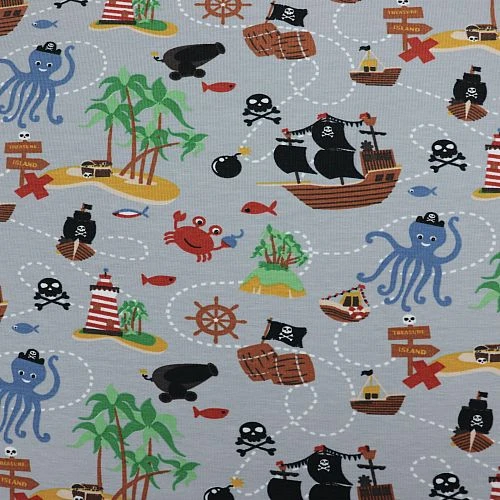 Bio Jersey Pirate Island In Light Grey 2 Bio Jersey Pirate Island In Light Grey – Bild 2