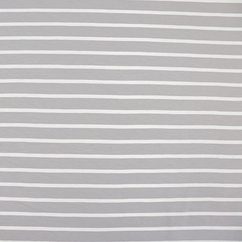 Bio Jersey Stoff Mit Streifen Hellgrau Weiß Als Ringeljersey 2 Bio Jersey Stoff Mit Streifen Hellgrau Weiß Als Ringeljersey – Bild 2