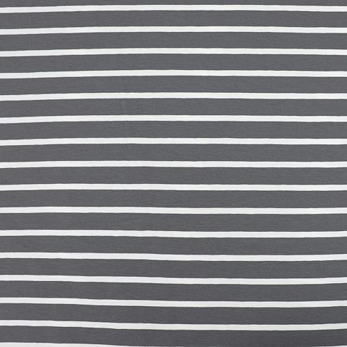 Bio Jersey Stoff Mit Streifen Mausgrau Weiß Als Ringeljersey 2 Bio Jersey Stoff Mit Streifen Mausgrau Weiß Als Ringeljersey – Bild 2