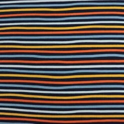 Bio Jersey Stoff Mit Streifen Navy Orange Als Ringeljersey -Angebote Stoffbiotop Store Jersey Stoff mit Streifen navy orange 1705 1