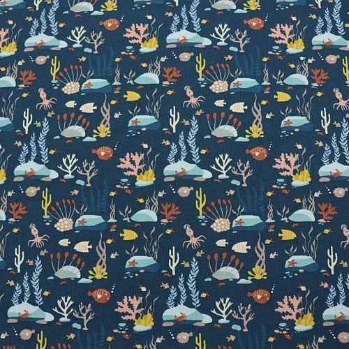 Bio Jersey Unterwasserwelt In Dunkelblau 2 Bio Jersey Unterwasserwelt In Dunkelblau – Bild 2