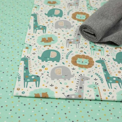 Bio Jersey Stoff Mini Jungle Confetti Mint Von Stoffonkel 4 Bio Jersey Stoff Mini Jungle Confetti Mint Von Stoffonkel – Bild 4