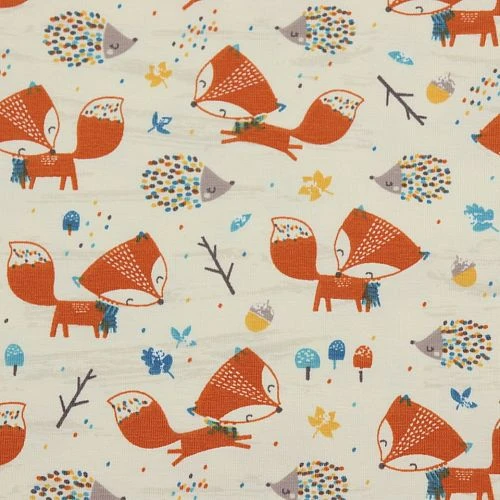 Bio Jersey Motiv Fuchs Und Igel Von Stoffonkel 3 Bio Jersey Motiv Fuchs Und Igel Von Stoffonkel – Bild 3