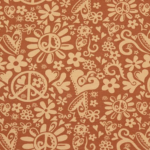 Bio Jersey Motiv Happy Peace In Karamell Von Stoffonkel 3 Bio Jersey Motiv Happy Peace In Karamell Von Stoffonkel – Bild 3