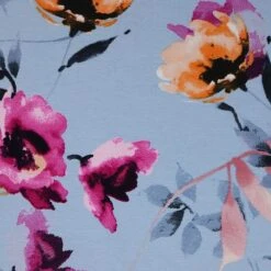 Bio Jersey Motiv Hibiskus Von Stoffonkel In Wasserblau -Angebote Stoffbiotop Store Motiv Hibiskus von Stoffonkel in wasserblau 976 2