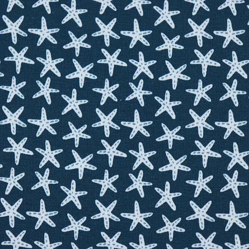 Bio Jersey Motiv Starfish Blau Von Stoffonkel 3 Bio Jersey Motiv Starfish Blau Von Stoffonkel – Bild 3