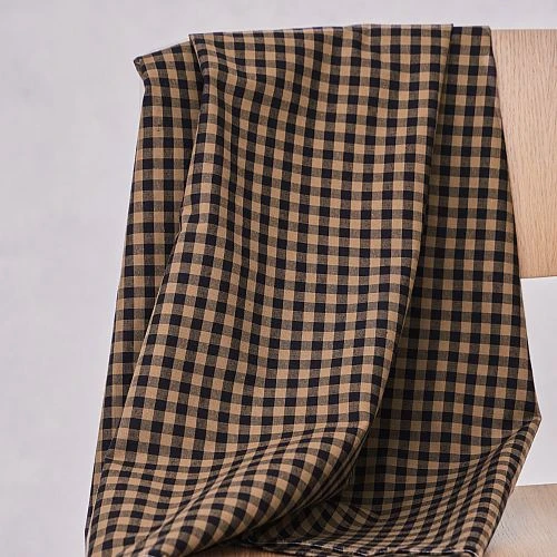 ORGANIC GINGHAM COTTON In Black/Camel Von Mind The MAKER 1 ORGANIC GINGHAM COTTON In Black/Camel Von Mind The MAKER