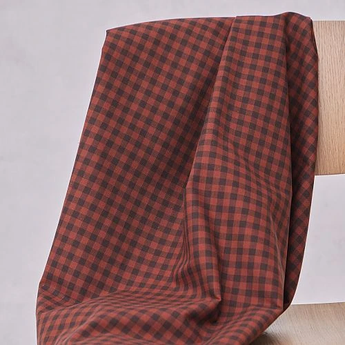 ORGANIC GINGHAM COTTON In Umber/Sienna Von Mind The MAKER 1 ORGANIC GINGHAM COTTON In Umber/Sienna Von Mind The MAKER