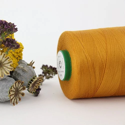 Nähgarn Ocker 100% Bio Baumwolle Scanfil 5000m Kone 2 Nähgarn Ocker 100% Bio Baumwolle Scanfil 5000m Kone – Bild 2