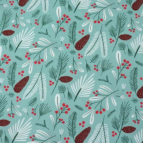 Bio Popeline Baumwollstoff Winter Flora Aus Der Serie Jingle Mingle Von Cloud9 2 Bio Popeline Baumwollstoff Winter Flora Aus Der Serie Jingle Mingle Von Cloud9 – Bild 2