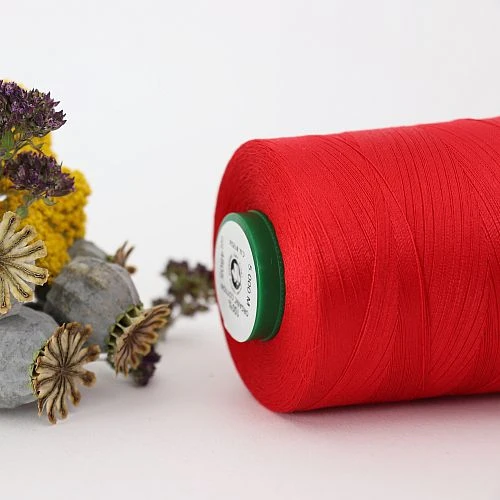 Nähgarn Rubinrot 100% Bio Baumwolle Scanfil 5000m Kone 2 Nähgarn Rubinrot 100% Bio Baumwolle Scanfil 5000m Kone – Bild 2