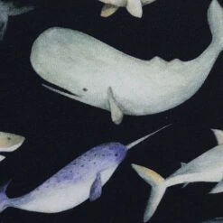 Bio Jersey Sea Creatures In Dark Blue 5 Bio Jersey Sea Creatures In Dark Blue -Angebote Stoffbiotop Store Sea Creatures in dark blue Bio 1708 2