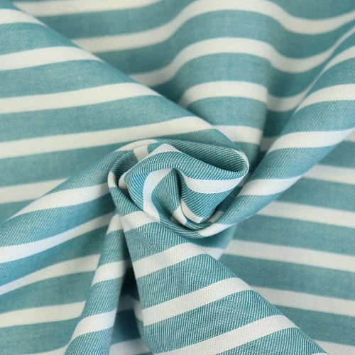 Bio Chambray Streifen Lagunen Grün Von Amandine Cha 3 Bio Chambray Streifen Lagunen Grün Von Amandine Cha – Bild 3