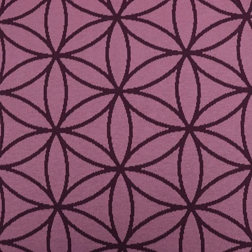 Bio Strickjacquard Blume Des Lebens In Pflaume Von Stoffonkel 2 Bio Strickjacquard Blume Des Lebens In Pflaume Von Stoffonkel – Bild 2