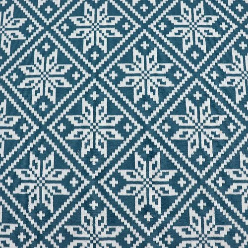 Bio Strickjacquard Snowflake In Petrol Von Stoffonkel 2 Bio Strickjacquard Snowflake In Petrol Von Stoffonkel – Bild 2