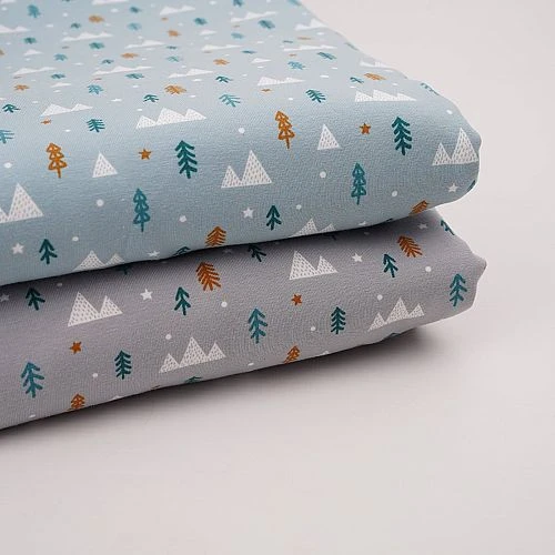 Bio Jersey Motiv Winterwald Blau Von Stoffonkel 4 Bio Jersey Motiv Winterwald Blau Von Stoffonkel – Bild 4