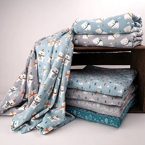 Bio Jersey Motiv Winterwald Blau Von Stoffonkel 5 Bio Jersey Motiv Winterwald Blau Von Stoffonkel – Bild 5