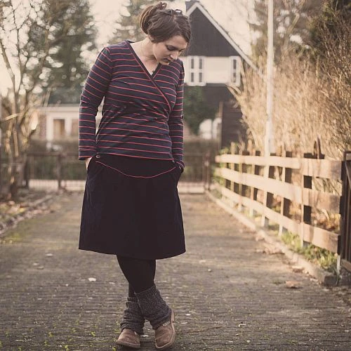 Bio Jersey Stoff Streifen Navy Rot Streifenjersey 5 Bio Jersey Stoff Streifen Navy Rot Streifenjersey – Bild 5